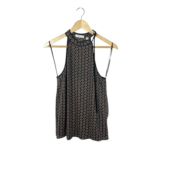 A.L.C. Women’s 100% Silk Tie Neck Sleeveless Floral Blouse Size 6 - Picture 2 of 9